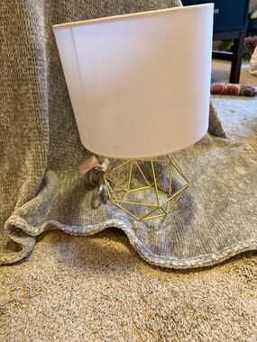 Target White Table Lamp with Gold Geometric Base